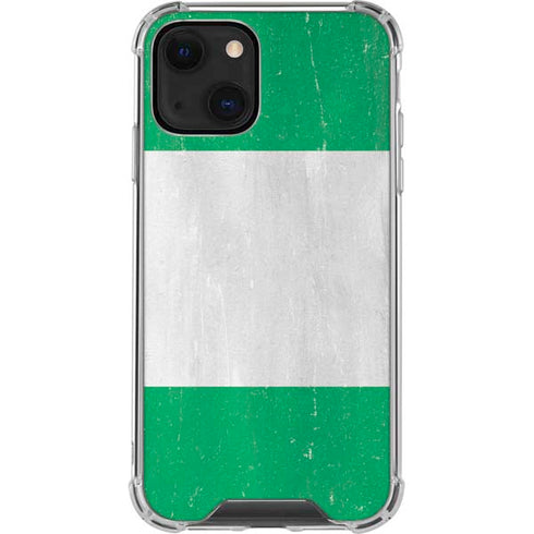 Nigeria Flag Distressed iPhone 14 Clear Case